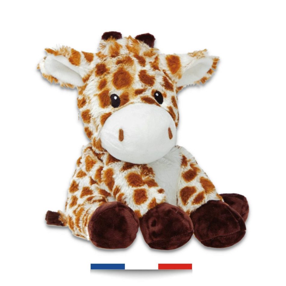 Peluche Bouillotte - Girafe - Marque Pelucho - Fabriquée en France - 30cm - Idéal Cadeau de Naissance pour Bébé - Convient pour le Gâteau de Couches Art Baby