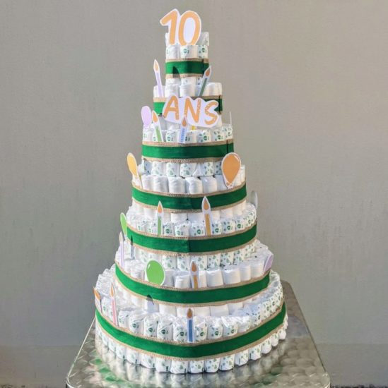 Gâteau de couches XXL pour les 10 ans de TIDOO réalisé par Art Baby